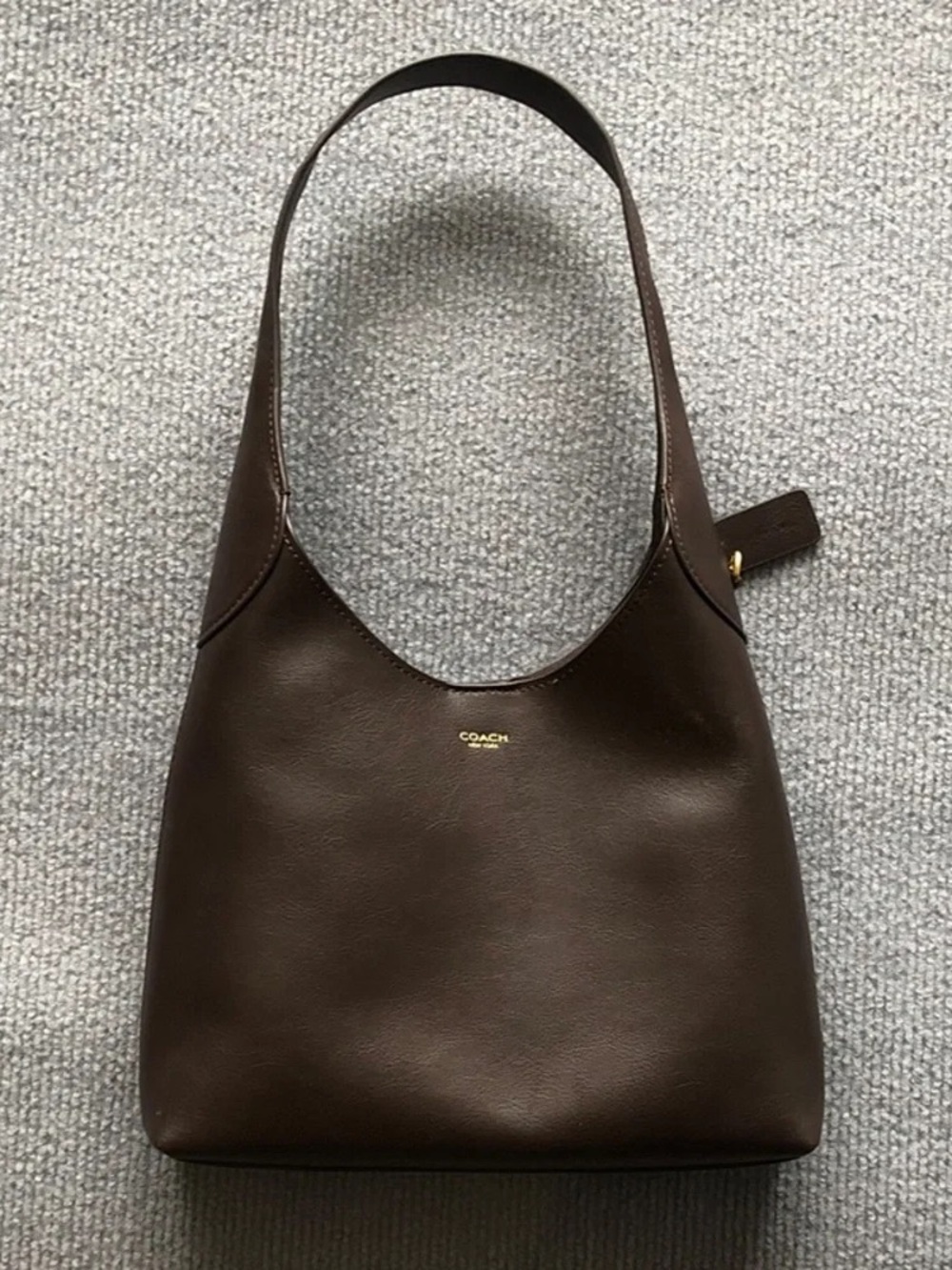 Coach Dark Brown Leather Shoulder Hobo Bag